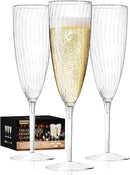 Plastic Champagne Flutes, 36 PCS Clear Disposable Wine Glasses Reusable Plastic Cocktail Cups for Home Daily Life Party Birthday Wedding Toasting Drinking Champagne(6 oz) by CozyNest Decor