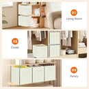 GhvyenntteS Storage Cubes, 11 Inch Cube Storage Bins with Dual Handles, Collapsible Fabric Storage Bins for Shelves Closet, Storage Baskets for Organizing Clothes, Bedding, Toys, Books (6 Pack, Beige) by CozyNest Decor