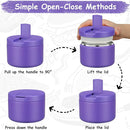 12oz Insulated Vacuum Food Jar with Buckle Lid Wide Mouth Soup Thermo for Hot Food Kids Leakproof Stainless Steel Lunch Container (Purple, 12OZ) by TinyTreasures Baby Boutique