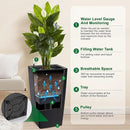 30" Tall Planters Set of 2, Outdoor＆Indoor Black Planter Pots, High Front Porch Planter Pots with Drainage Holes＆Water Level Monitor Movable Wheels ＆Inner Bucket, Automatic Watering,Black by CozyNest Decor