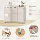 HOOBRO Laundry Sorter 3 Section, Laundry Hamper with Wheels, 3 × 11.5 Gal (43.4L), Rolling Laundry Basket, Pull-Out and Removable Oxford Fabric Bags, White WG76XY01 by CozyNest Decor