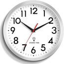 Atomic Wall Clock Analog 14 Inch Battery Operated Modern Decorative for Living Room Kitchen Office Bedroom Bathroom(Silver) by CozyNest Decor