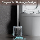 Sellemer Toilet Brush and Holder Set - Flexible Toilet Bowl Brush Head with Silicone Bristles, Compact Size for Storage and Organization, Ventilation Slots Base (1 Pack, Silver) by CozyNest Decor