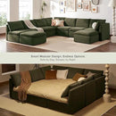 mopio Oversized Modular Sectional Sofa with Fully Removable Covers and Storage, Convertible U, L-Shaped and Sleeper Sectional, Modern Couches with Ottoman Chaise (Olive Green Velvet, 9 Seats, Sleeper) by CozyNest Decor