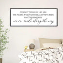The Best Things in Life Wall Decor Sign 40 x 15 Inch Memories Inspirational Quotes Wood Framed Family Entryway Living Room Home Wall Art for Farmhouse Bedroom Room (Black) by CozyNest Decor