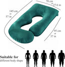 Pregnancy Pillow, Full Body Maternity Pillow 57 inch, with Removable Washable Cover - Sleep Support for Legs, Back, Neck, Shoulder, HIPS, Belly, Velvet Cover (Dark Green) by TinyTreasures Baby Boutique