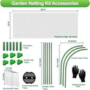 Garden Netting Kit, 10X30 Ft Garden Ultra Fine Mesh Net Bird Barrier Protection with Garden Hoops for Protect Garden Vegetables Flowers Shrubs Fruit Trees Indoors & Outdoors Plant Beds Greenhouse by GreenHaven Gardens