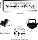 As for Me and My House We Will Serve the Lord Sign: Rustic Family Bedroom Signs Wall Decor Above Bed,Framed Country Wall Plaque Hanging Farmhouse Bible Verse Sign Christian Art Gifts 12" x 40" by CozyNest Decor