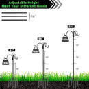 FEED GARDEN [Upgrade Version 76 Inch Three Shepherd Hooks for Outdoor,Bird Feeder Pole with 5 Prong Base, Adjustable Shepard Hooks for Hanging Plant, Solar Lanterns, Wind Chimes, 2 Pack by GreenHaven Gardens