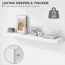Fun Memories 48 Inch Floating Shelves - Fireplace Mantel Shelf - Deep Wall Mounted Wood Storage Shelf for Bedroom, Kitchen, Farmhouse - 1 Pack, Rustic White by CozyNest Decor