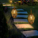 pearlstar Outdoor Solar Lanterns Light Rattan Bamboo Lamp with Handle for Hanging or Table Lamp for Patio Yard Garden Wedding Home Decoration, Edison Bulb, Auto on/Off(Style2) by GreenHaven Gardens