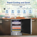 Tylza Outdoor Refrigerator 24 Inch Wide, Stainless Steel Beverage Refrigerator 176 Can for Undercounter Built-in or Freestanding, for Home and Patio, Water Proof, Fast Cooling, Low Noise, 37-65 °F by CozyNest Decor
