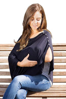 Byrd & Blume Maternity Nursing Cover Breathable Lightweight Breastfeeding Cover Wrap Shawl Scarf Poncho Full 360 (Navy, One size) by TinyTreasures Baby Boutique