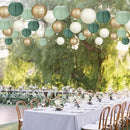 Paper Lanterns Sage Green Gold Round Hanging Chinese Lanterns for Birthday Party Baby Shower Bridal Shower Decorations Pack of 12 by CozyNest Decor