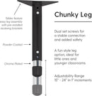 FDP Rectangle Activity School and Classroom Kids Table (30 x 60 inch), Toddler Legs, Adjustable Height 15-24 inches - Maple Top and Black Edge by CozyNest Decor