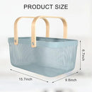 Garden Harvest Basket,Delicate Harvest Basket for Garden Vegetables,Practical Metal Mesh Wire Basket with Handle Suitable for Bathroom,Cabinet,Kitchen(Blue) by GreenHaven Gardens