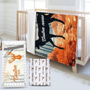 Custom Name Crib Bedding Set - Orange Sika Deer Pattern, Personalized Nursery Bedding 3-Piece Set– Soft Blanket, Fitted Sheet, Changing Pad Cover – for Newborns Girls Nursery Gifts by TinyTreasures Baby Boutique