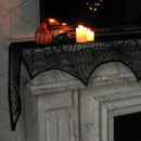 Lulu Home Halloween Fireplace Decorations, Fireplace Mantle Scarf Cover and Table Cloth, Black Lace Spider Web for Table, Door, Window and Fireplace Decoration, Halloween Decoration by CozyNest Decor