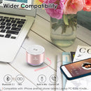 Mini Bluetooth Shower Speaker, IPX6 Waterproof Speaker, with RGB Lights, Mic, Portable Silicone Lanyard, Suction Cup, Clear Sound&Rich Bass, 12h Playtime, Small Pink Gifts for Girls Women by TinyTreasures Baby Boutique