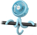AMACOOL Battery Operated Stroller Fan Flexible Tripod Clip On Fan with 3 Speeds and Rotatable Handheld Personal Fans for Car Seat Crib Bike Treadmill (Blue) by TinyTreasures Baby Boutique
