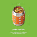 LunchBots Thermal 12 oz Triple Insulated Thermos - Hot 6 Hours or Cold 12 Hours - Leak Proof Thermos Soup Jar - All Stainless Interior - Navy Lid - Orange Dots by TinyTreasures Baby Boutique