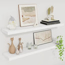 Fun Memories Floating Shelves for Wall, 30" Rustic Wood Deep Wall Mounted Shelves with Invisible Brackets for Decor & Storage, Floating Shelf for Living Room, Bathroom (White, Set of 2) by CozyNest Decor