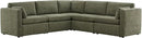 CHITA Oversized Modular Sectional Sofa Set, FSC Certified Extra Large 5 Seat V Shaped Cloud Couch for Living Room, 106 inch Width, 4 Seater and 1 Middle Corner, Moss Green by CozyNest Decor