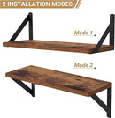Heimlove Floating Shelves for Wall, 16 Inch Long Wood Floating Shelves Set of 3, Wall Mounted Hanging Shelf for Bathroom Bedroom Kitchen, Rustic Brown by CozyNest Decor