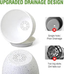 Large Flower Pots 12/10/9 inch, Set of 3 Modern Decorative Plastic Planters with Drainage Holes and Saucers for Garden House Plants, Plant Pots for Indoor Outdoor Plants, Speckled White by CozyNest Decor