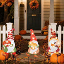 WONDER GARDEN 3 PCS Fall Yard Sign Metal Gnomes Decorative Garden Stakes with Led Lights Autumn Harvest Pumpkin Thanksgiving Garden Lawn Porch Patio Decorations Outdoor by CozyNest Decor