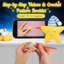 ekaus Crochet Kit for Beginners, Crochet Kit with Step-by-Step Video Tutorials, Crochet DIY Knitting Supplies for Adults Kids, Crochet Star(45%+ Yarn) by TinyTreasures Baby Boutique