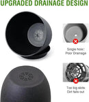 10/9/8 inch Medium Plant Pots, 3 Pack Modern Decorative Plastic Planters with Drainage Holes and Saucers, Flower Pots for Indoor Outdoor Plants, Black by GreenHaven Gardens