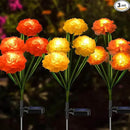 Solar Flowers Outdoor Waterproof, Solar Carnation Stake Lights Outside with 12 Real Looking Flowers for Yard Decorations Outdoor, Front Yard, Garden, Flower Bed, Lawn, Patio Decor (3 Pack) by GreenHaven Gardens