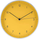 LUUK LIFESTYLE 10” Quartz Wall Clock with Silent Movement, Timeless Scandinavian Design, Kitchen Wall Clock, Decoration for Children's Room, Yellow and Silver by CozyNest Decor