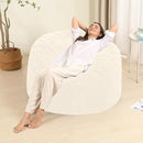 Memory Foam Bean Bag Chair for Adults/Teens, Bean Bag Sofa with Fluffy Removable Cover, for Living Room Bedroom, 3FT White by CozyNest Decor