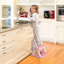 SKYROKU Potty Training Toilet, New Sector-Shape Stabilized Base two in one Toddler Toilet Seat with Splash Guard, Anti Slip Pad, and Step Stool Pink by TinyTreasures Baby Boutique
