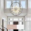 31.5" Black Chrome 16-Light Globe Sputnik Chandelier Modern Adjustable Hanging Ceiling Glass Tube Pendant Light Fixture for Entryway Foyer Stairway Dining Living Room Hallway by CozyNest Decor