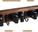 Broom Holder Wall Mount With 5 Slots & 4 Hooks，Rustic Wood Broom & Mop Hanger，Wall Mounted Garden & Garage Tool Storage Organizer Rack for Closet Laundry Room or Kitchen Wall Decor by GreenHaven Gardens