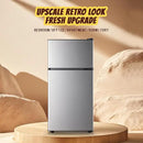 2.4 Cu.ft Mini Fridge Small Refrigerator with Freezer Dual Door Dorm Fridge for Personal Senven Temp Gear Suit for Apartment, Bedroom, Rv Silver by CozyNest Decor