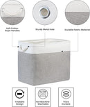 Bidtakay Large Storage Bins for Clothes Fabric Deep Baskets for Organizing Set of 2 Grey Fabric Pantry Storage Bins for Hallway Living Room Blankets 17x12x15 in Extra Large Shelf Tote Baskets by TinyTreasures Baby Boutique