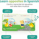Binibi Spanish Musical Book for Babies & Toddlers 1-3 | Opuestos en el Parque | Bilingual Sound Book by TinyTreasures Baby Boutique