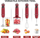 Immersion Blender 5 in 1 Hand Blender, Abuler 1000W Hand Mixer Stick,12 Speed Handheld Blender 304 Stainless Steel with 600ml Mixing Beaker, 500ml Chopper, Whisk and Milk Frother for Soup, Baby Food by TinyTreasures Baby Boutique