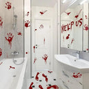 Halloween Window-Clings-Decorations Bloody-Handprint-Footprint Stickers, Scary Halloween Party Indoor/Outdoor Decoration, for Windows, Car - 12 Sheets by CozyNest Decor