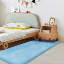Play Mat for Babies Toddlers,1.3" Thick Elasti-Foam Anti-Fall Cushion Mat for Kids Room,28×72 Bedroom Bedside Rugs,Water-Repellent Soft Coral Velvet(Light Blue) by TinyTreasures Baby Boutique