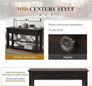 Solid Wood Console Table,Sofa Table with Storage Drawers and Bottom Shelf,Entryway Table for Entry Hallway Foyer,Fully Assembled (48.8" Distressed Black) by CozyNest Decor