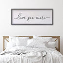 Love You More Sign Wall Decor 24×10 Inch Above Bed for Master Bedroom Ready to Hang Wood Framed Art (Black) by CozyNest Decor