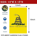 US Embroidered Dont Tread On Me Garden Flag Double Sided 12x18 Inch American Gadsden Yard Lawn Garden Flags Banner Heavy Duty Vivid Color by GreenHaven Gardens