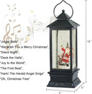 Eldnacele Christmas Snow Globe Lantern with Music, Battery Operated Lighted Swirling Glitter Water Lantern with Timer for Christmas Home Decoration, Santa by CozyNest Decor