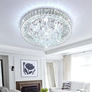 Modern Crystal Chandeliers for Dining Room LED Light Fixture Close to Ceiling Chandelier Flush Mount Ceiling Light Dimmable Lamp with Remote for Living Room Bedroom Hallway 2700K 6000K by CozyNest Decor