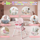 6 in 1 Baby High Chair for Babies and Toddlers, Booster Seat, Kids Learning Table & Chair (Pink) by TinyTreasures Baby Boutique